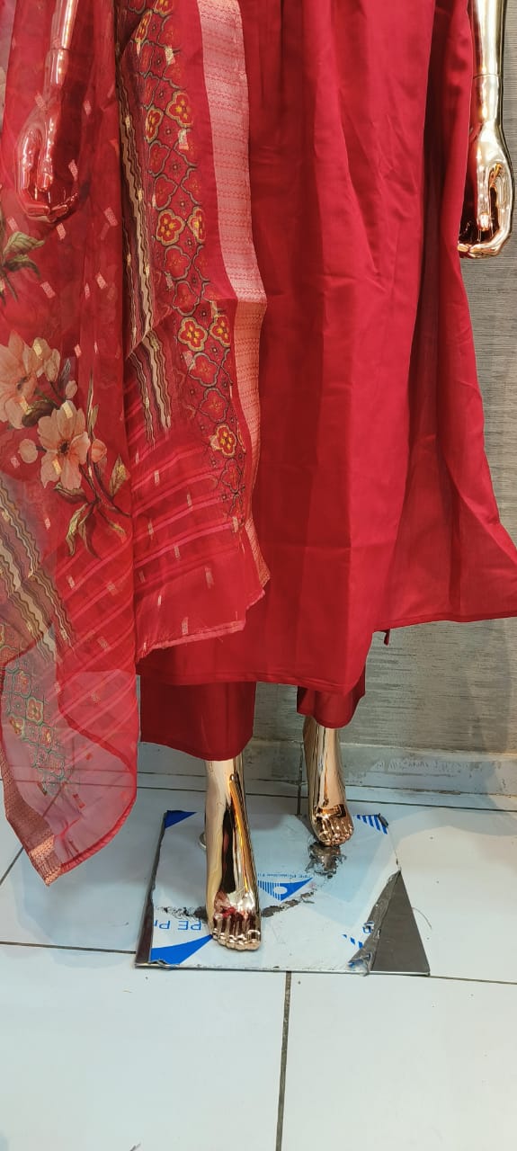Virat Roman Silk Kurti With Bottom Dupatta catalog